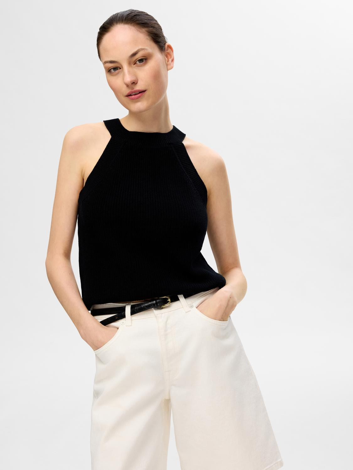 Vinna strikket Topp - Sort/ Black